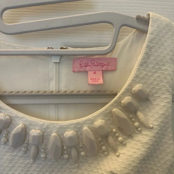 ! Lilly Pulitzer Pearl Resort White Pearl Swirl Dress sz 6 - Picture 4 of 5